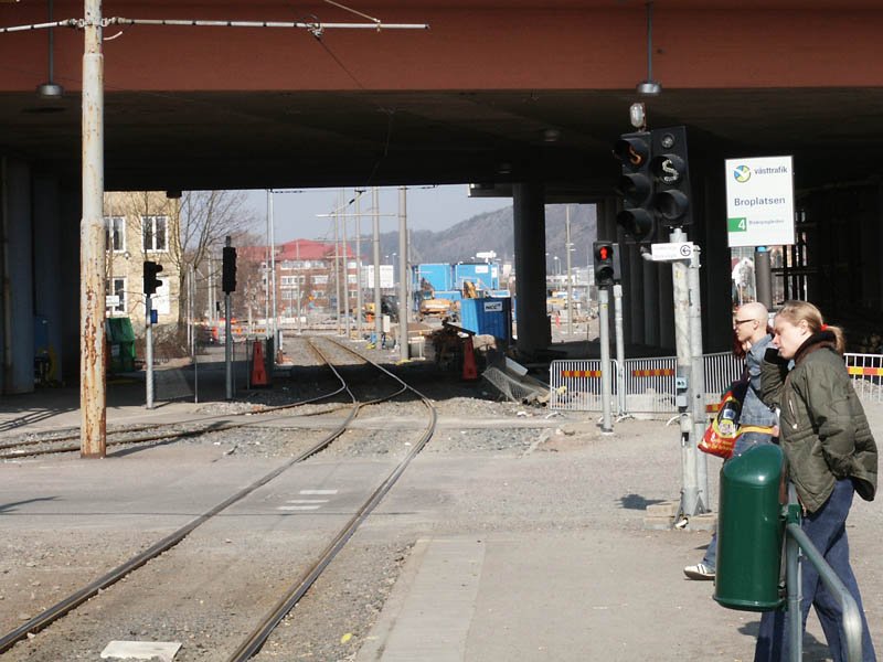 Enkelspår mellan Broplatsen och Tempelgatan 30 mars 2002