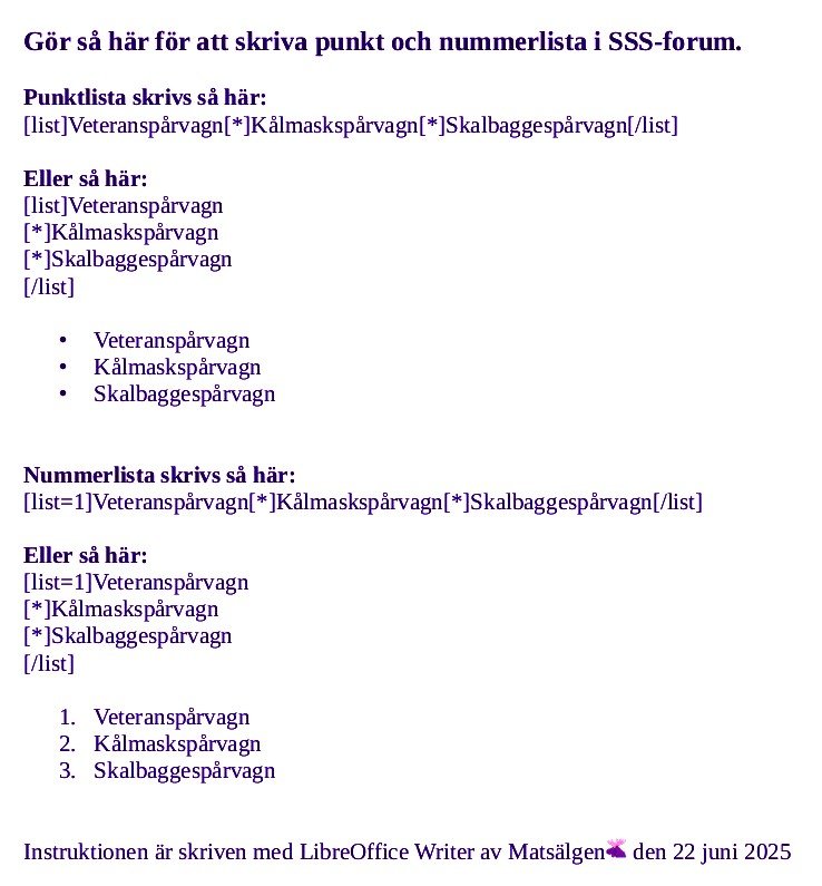 Gör så här för att skriva punkt och nummerlista i SSS-forum Skärmavbild vid 2025-06-22 18-14-05.jpg