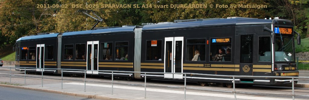 2011-09-02  DSC_0025 SPÅRVAGN SL A34 svart DJURGÅRDEN © Foto av Matsälgen.JPG